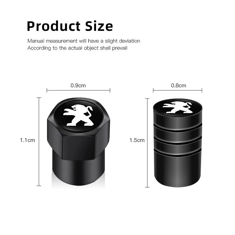 Car Sticker 2025 Hot 4Pcs Wheel Tire Valve Air Stem Cap Duust Covers For Peugeot 206 3008 208 308 307 2008 207 107 5008 607 301