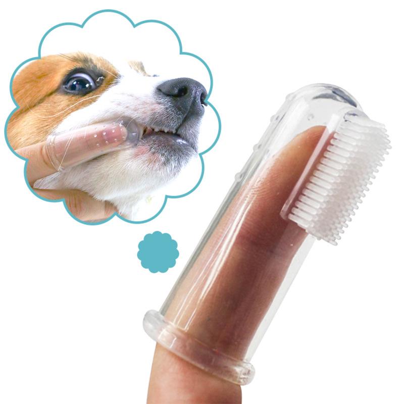 Pet Finger Cot Toothbrush for Dogs and Cats - Latex Oral Cleaning Tool