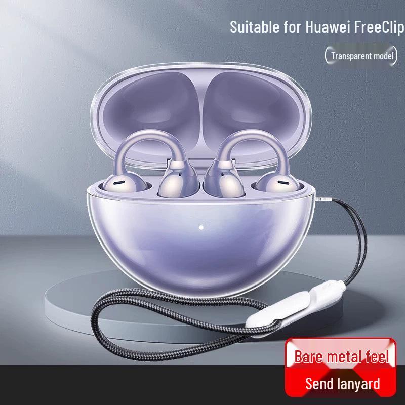 Huawei FreeClip Protective Earbuds Case: Transparent, Full Coverage, Anti-Drop, Soft Shell