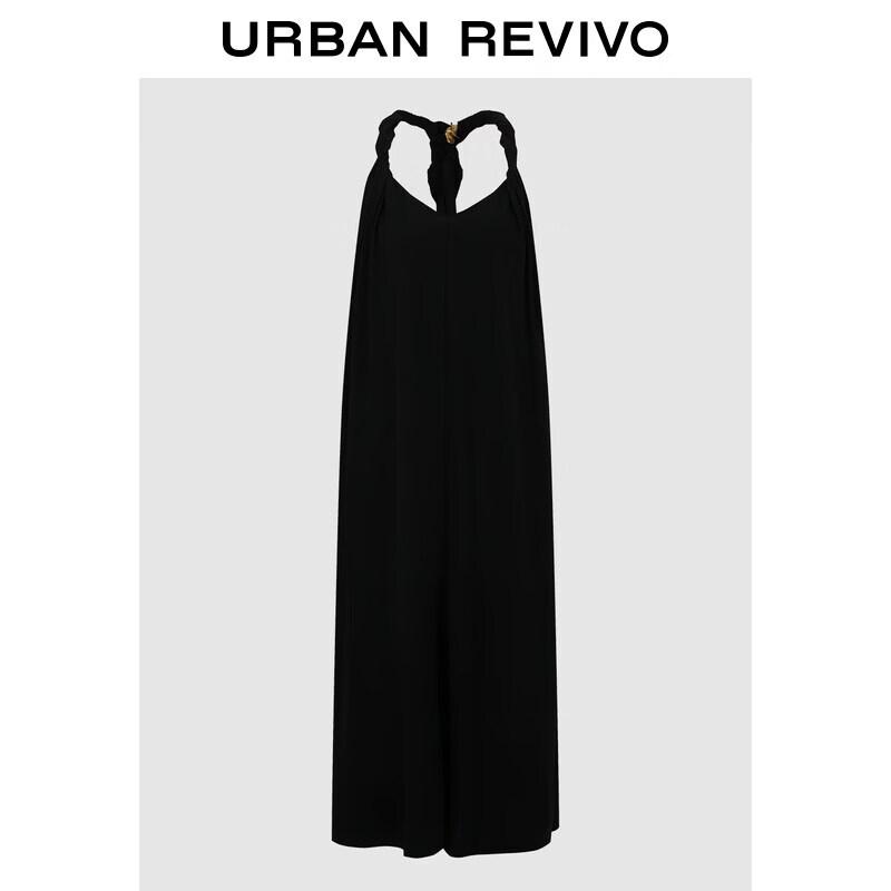 UR2026 Women s Casual Twist Knot V-Neck Loose Dress L