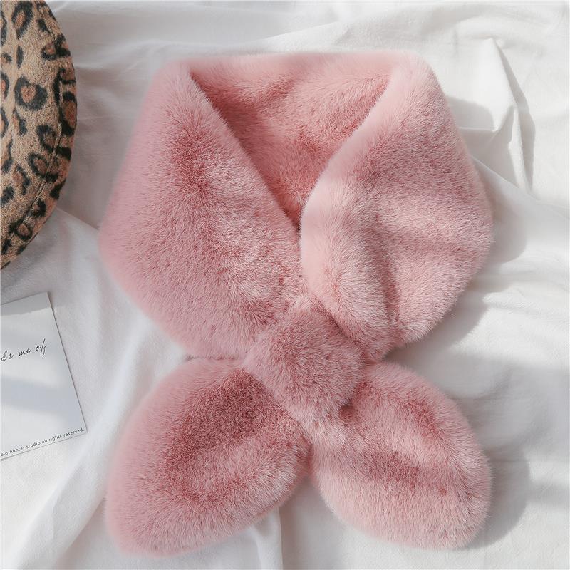 Winter Einfarbig Fell Warm Nacken Schal Spreada Verdickt Otter Kaninchen Nacken Set Haar Kreuz Plüsch Nackenschal