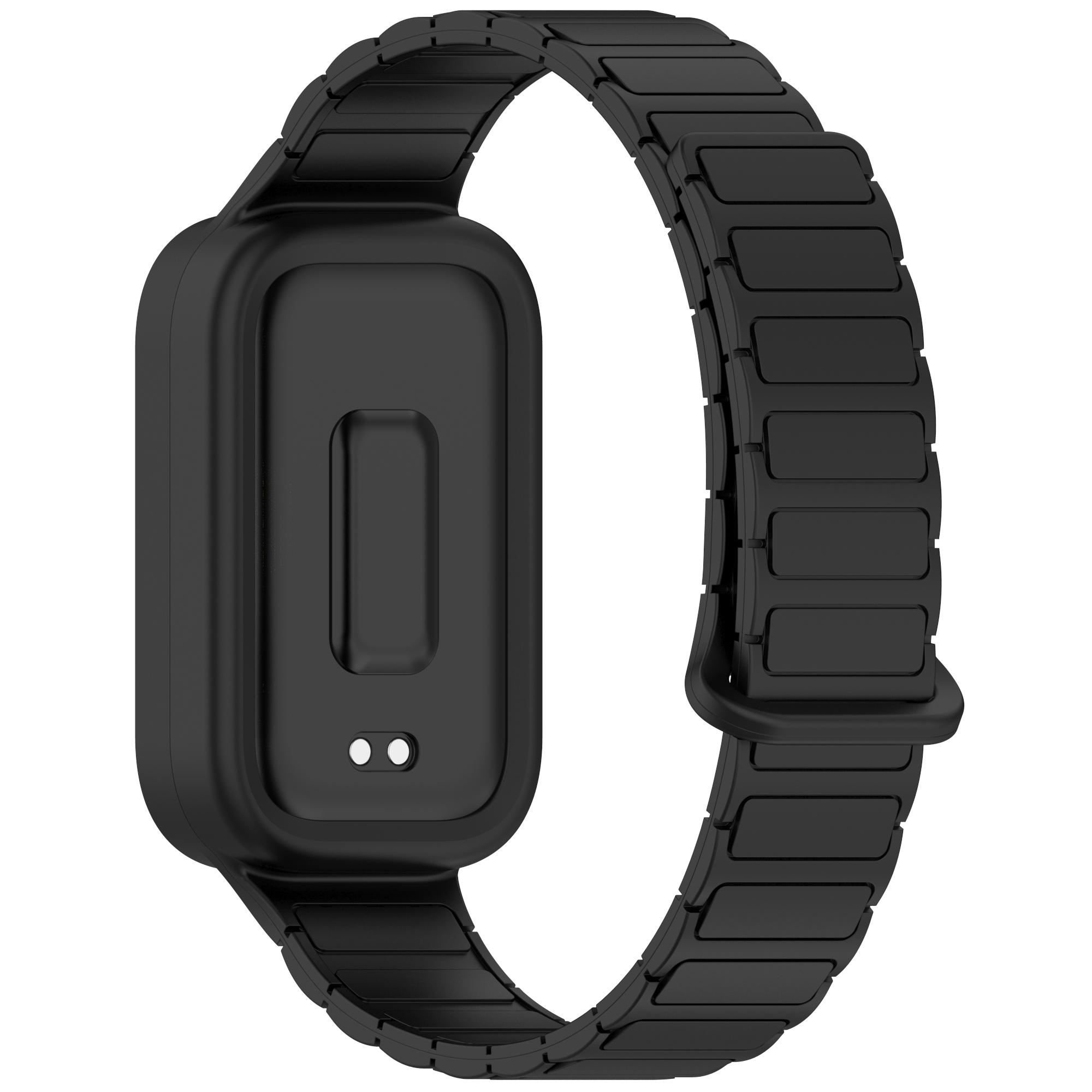 

Для Xiaomi Smart Band 9 Active/Redmi Band 3 Силиконовый ремешок для часов Магнитная застежка Наручный ремешок Black
