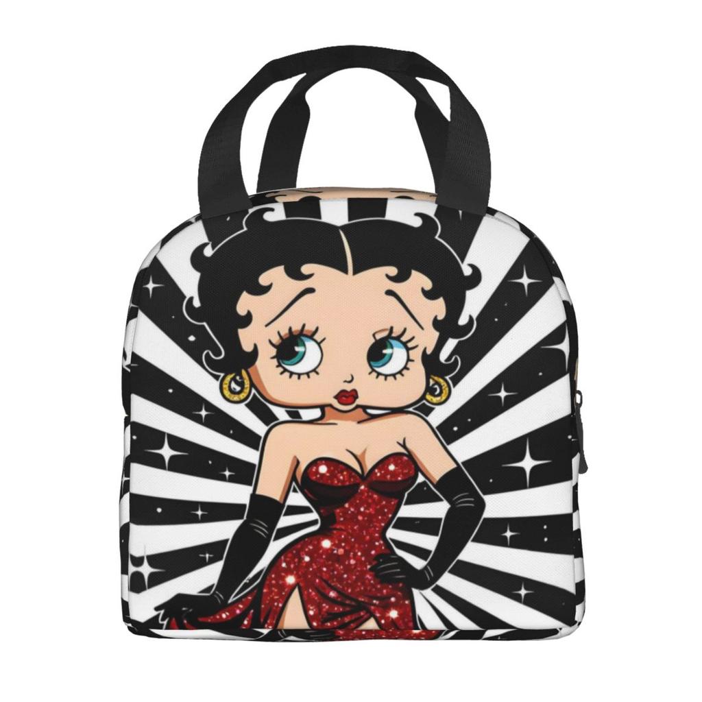 B-Bettys Boops Insulated Lunch Bag Food Container Portable Cooler Thermal Lunch Boxes For School Office