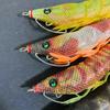 Used Easy Q Cast Rattle Egi Set EZ-Q Cast Patapata Egi Squid Jig Calamari No. 3 Patapata Egi Squid Jig Calamari