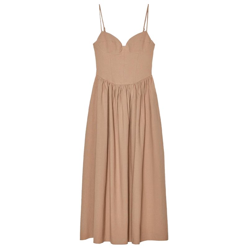 Zaprha 2025 New Arrival Gentle Sexy Midi Heart-Shaped Collar Sling Dress Waist-Tight Slim Looking 3152331