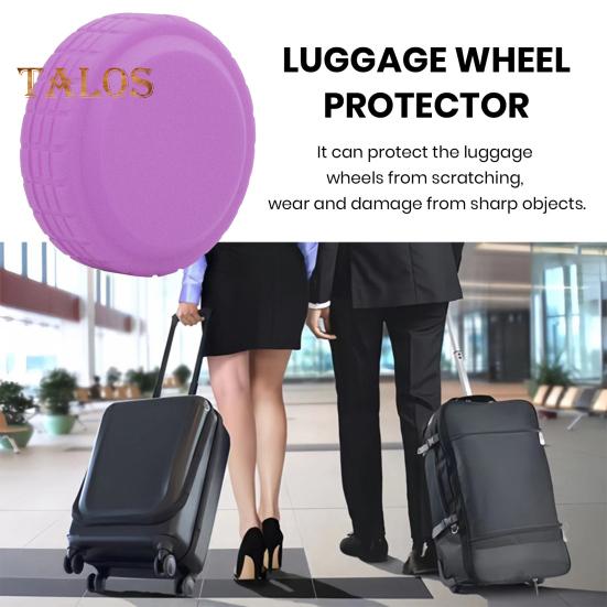 8Pcs Silicone Luggage Wheel Silent Covers Soft Flexible Wear Resistant Noise Reducing Suitcase Wheel Protector