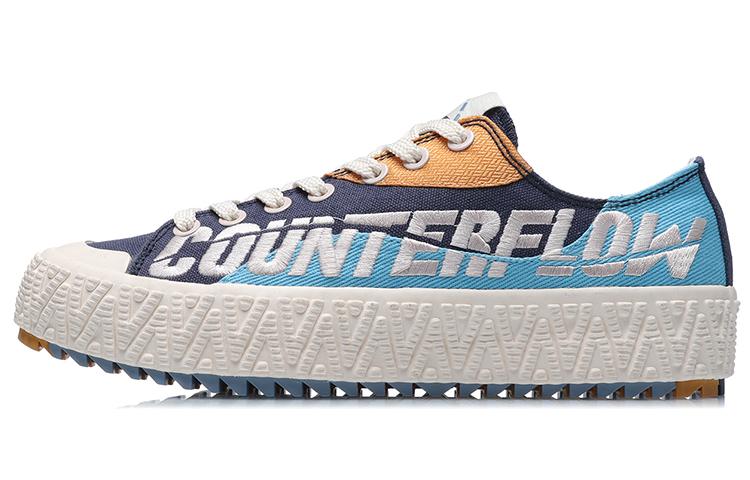 Li Ning CF Slip Resistant Cushioning Slip Resistant Cushioning Low top Skateboard Shoes Women s Blue AGCR084-1 35.5
