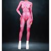 Women Dance Pink Tights Adults Halloween Party Cosplay Dress Up Cyber Punk 3D Digital Printing Jumpsuit