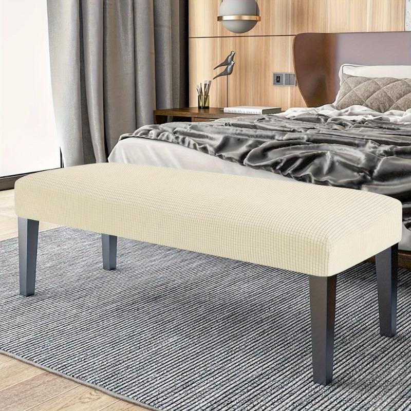 Corn Grain Fleece Stretchable Bench Cover Elastic Dustproof Protector Plush Water-Resistant Furniture Slipcover for Home Decor