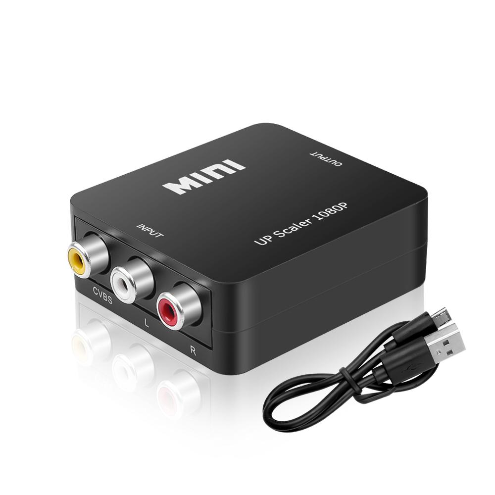 AV/RCA CVBS zu HDMI-kompatiblen Adapter 1080P Video Konverter Mini AV2HDMI-kompatiblen Adapter Konverter Box für HDTV Projektor