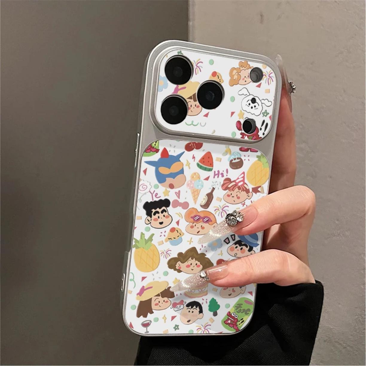 

Shin-chan Electroplated Double Sticker Case for iPhone 16 Pro Max iPhone 16 Pro Max