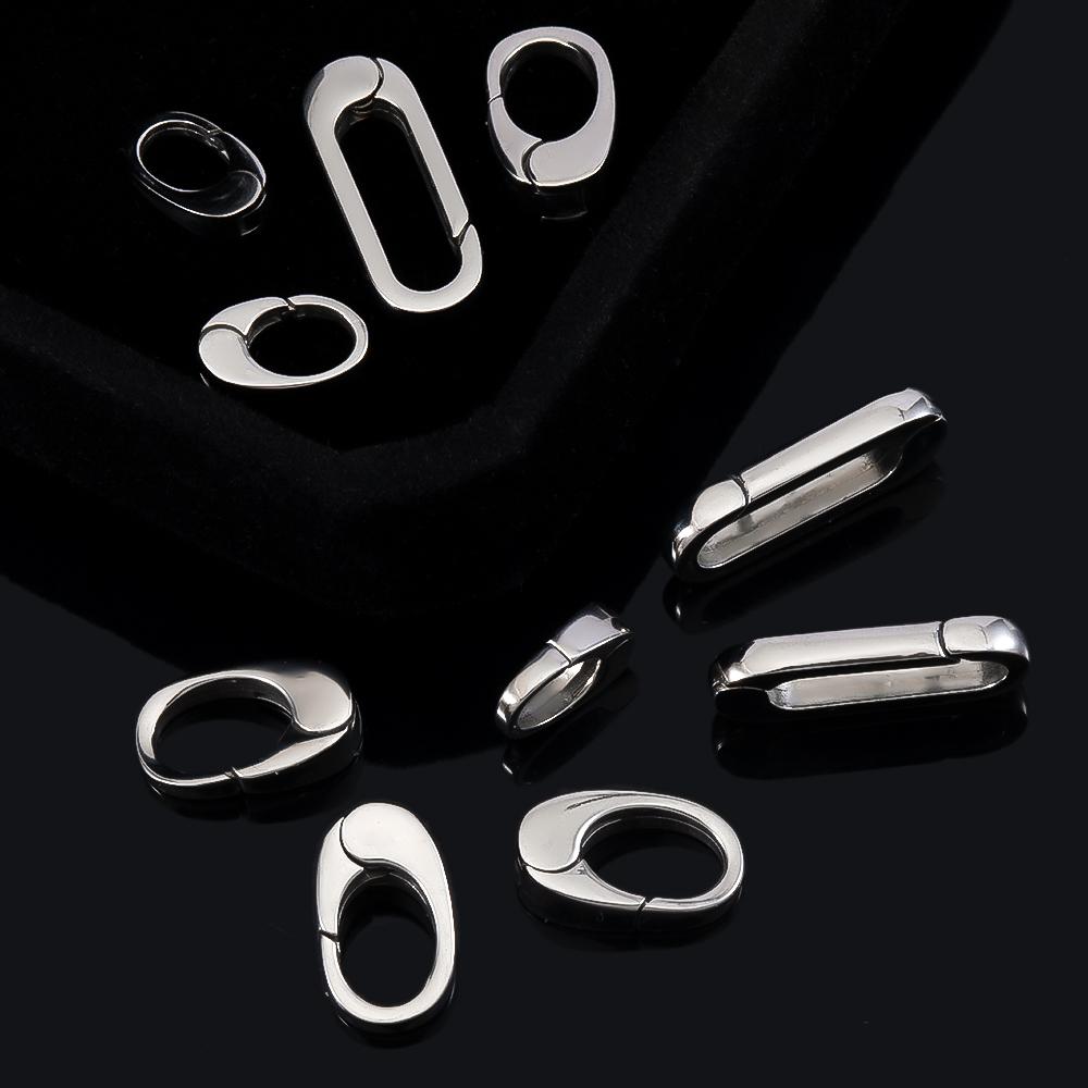 2pcs/1pc No Fade Stainless Steel Spring Lobster Clasp Oval Clasps for Keychain Keyring Carabiner Key Holder DIY Jewelry Making