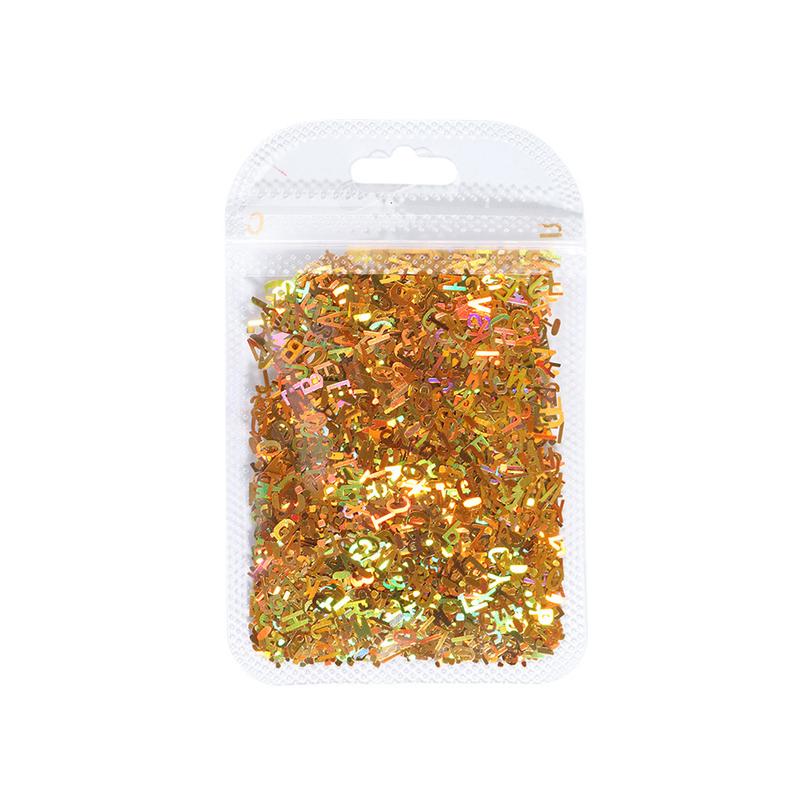 Holographic Glitter English Alphabet Flakes For Epoxy Resin Filling Laser Letter