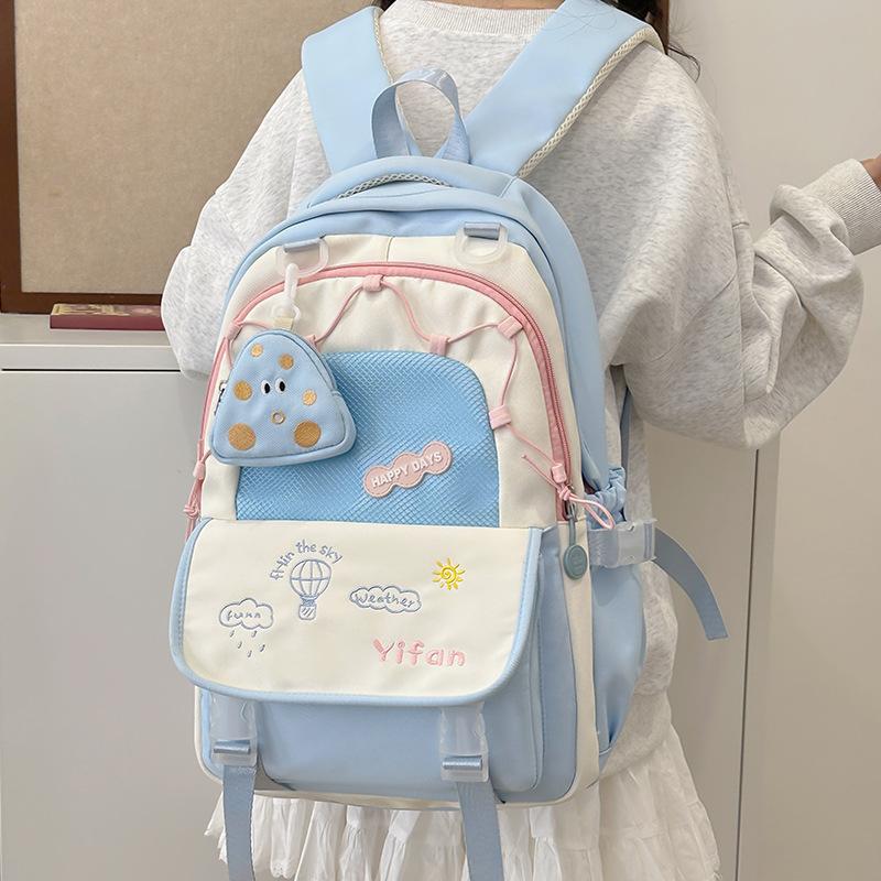 Schoolbag schoolbag for girls and primary school students in grades 3 to 6 to reduce the burden and protect the spine.