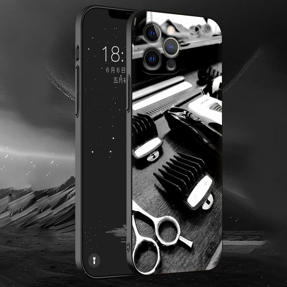 

Phone Case For iPhone 13 15 14 12 11 Pro MAX XR X SE XS 7 8 Plus Luxury iPhone13 Cover Barber Shop Hair Stylist tools Customer iPhone 14Pro Max