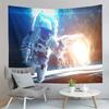 Funny Astronaut Tapestry Outer Space Tapestry Hold Up The Moon Tapestry Home Living Room Bedroom Dorm Wall Hanging Decor Blanket