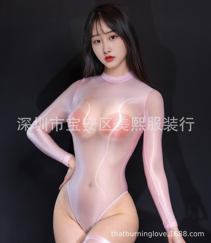 Sexy Ultra-Thin Aurora Horse Oil Tight-Fitting High Elastic Smooth Bodysuit Women Rompers Clothing Body Suits Mesh Sheer Rrh8