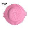 High-temperature Resistant Air Fryer Pan Silicone Liner Round Non-Stick Basket Food-grade Pot Baking with Oil Drain Grooves Accessory for Even