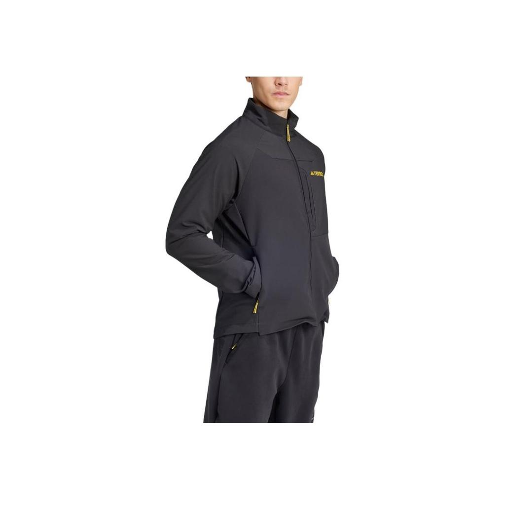 Adidas X National Geographic Collaboration FW24 Softshell Stand Collar Casual Long Sleeve Jacket Men Jackets Black IX7920