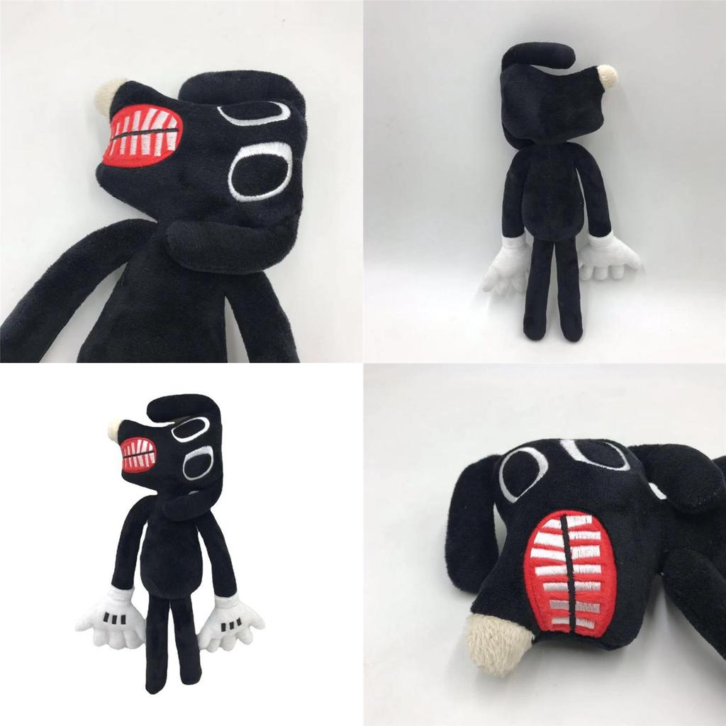 Siren Head Serie Schwarzer Hund Plüschtier Schiefer Hals Horror Stoffpuppe 30cm/11.8inch Höhe