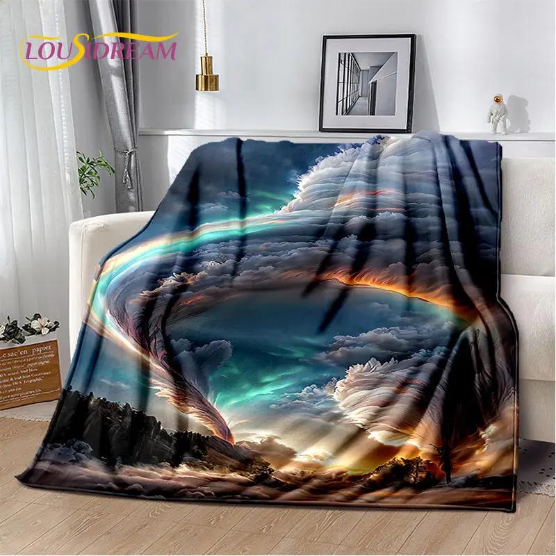3D Natural ,Tornado, Cloud Soft Plush Blanket,Flannel Blanket Throw Blanket for Living Room Bedroom Bed Sofa Picnic Kids Office