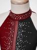 Girls Sleeveless Round Collar Shiny Rhinestone Decorated Backless Lyrical Dance Dress Performance Gown