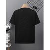 T-shirt da uomo taglia europea Technics a righe con stampa di lettere, top casual girocollo a maniche corte, stile street, tessuto misto traspirante e morbido,