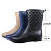 Women's Non-Slip Plaid Rain Boots - Warm, Wear-Resistant, Fashionable, Mid-Tube Rubber Shoes