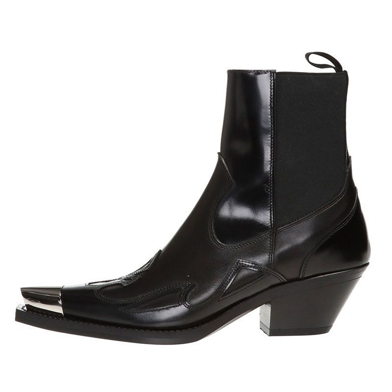 Fashion Brand Catwalk Rivet Cow Leather Short Boots Autumn Winter Retro Large35-45 Ankle Boots4cm Thick Heel Rock Night Club Women Shoes