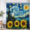 Sunflower Farmhouse Shower Curtain Farmland Truck Motivational Quote Floral Polyester Bath Curtain Country Bathroom Decorations