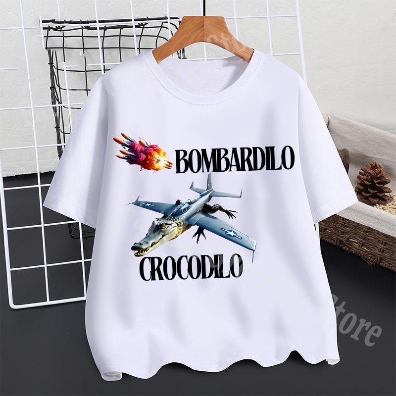 2025 Tralalero Tralala T-shirt Boys Summer Tungtung Sahur Brainrot Short Sleeve Children Anime Figures Tees Tops Kids Clothes Gift