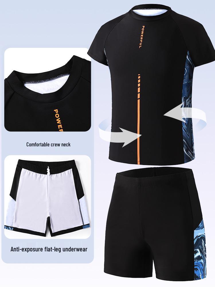 2025 Fat Boy Men's Medium & Large Split Anti-Embarrassment Swimsuit Set for Kids