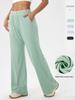 Women's Fall/Winter Pinstripe Joggers, Solid Loose Casual Wide Leg Pants for Fitness Training