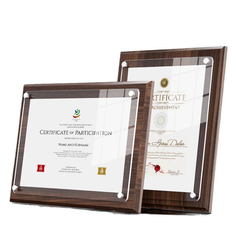 Placa de Cristal de Autorização de Agente - Certificado de Honra