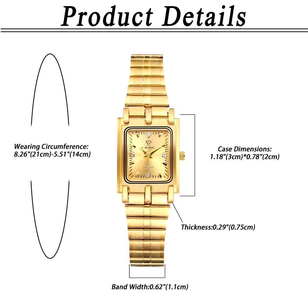 Pair Watch Pair Watch Couple Popular Analog Square Watch Antique Stainless Steel Gold Silver Couple Accessories Anniversary Day Christmas Gift for