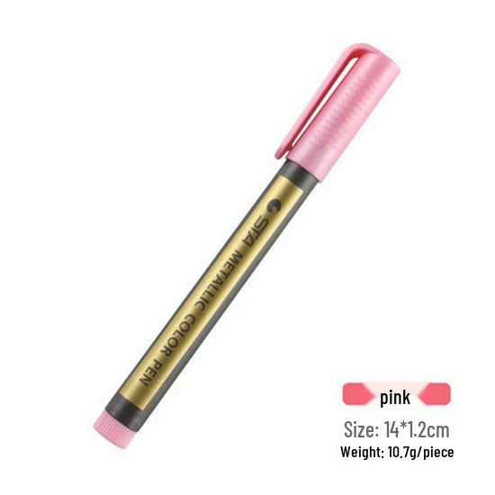 STA 8151 Colored Metal Paint Marker for DIY and Black Cardstock Art.