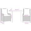 3 Piece Outdoor Dining Set with Cushions Brown Poly Rattan