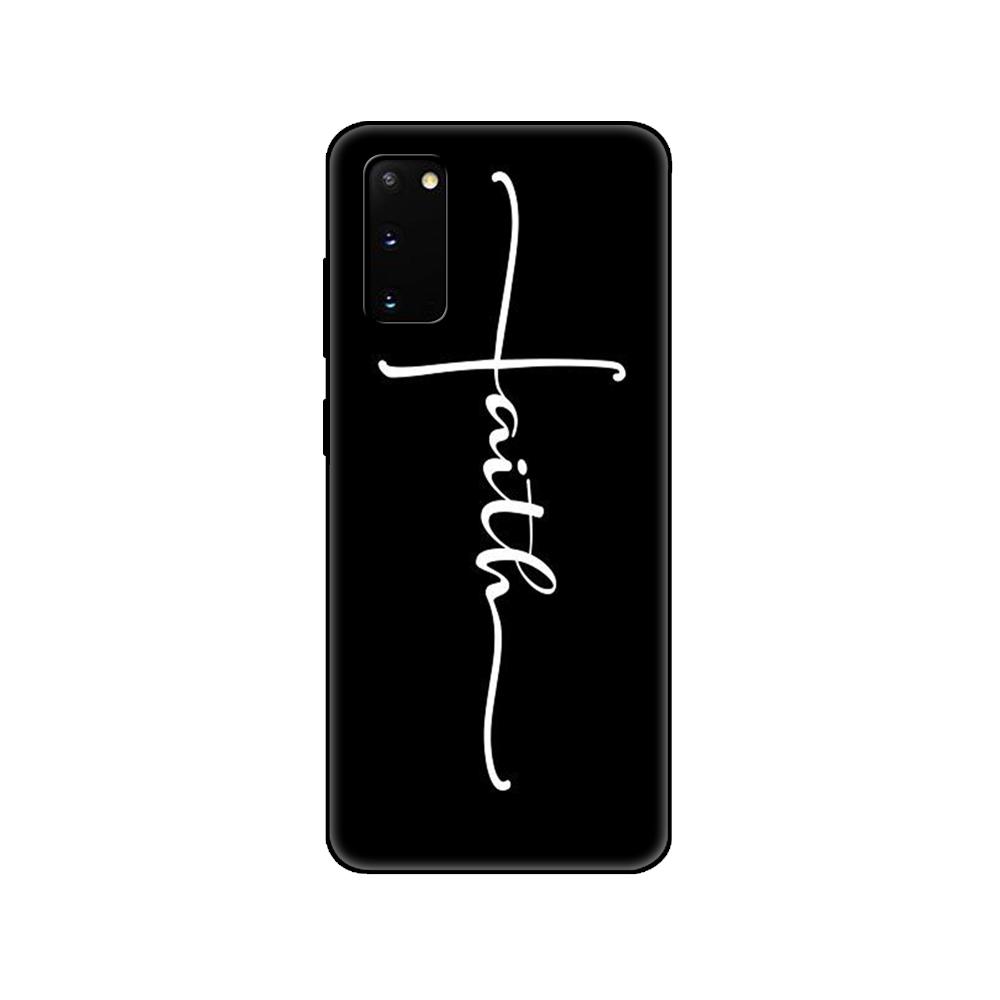 Black tpu Case For Samsung galaxy S20 /S20 PLUS/S20 ultra/S20+ /S20FE back cover  Faith Christian Religious Jesus text art
