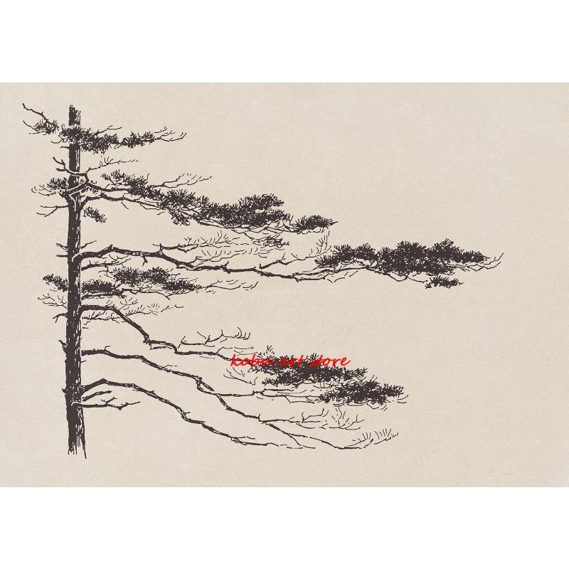 

Винтажная ветка сосны, рисунок дерева, постеры и принты, холст, живопись, настенное искусство, картина для гостиной, украшение дома 21cm×30cm NoFrame