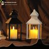 Vintage Lantern Decorative LED Flickering Flameless Candle with Timer, Battery Powered LED Decorative Hanging Lanterns for Indoor Outdoor Garden Yard
