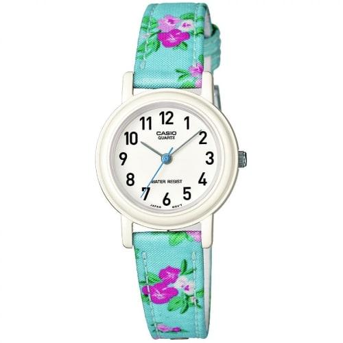 

Casio LQ-139LB-2B2ER Junior Collection Blue Flowered Leather Fabric Strap Watch