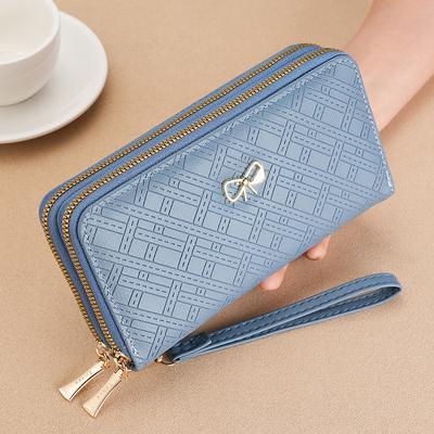 Damen Geldbörsen Schleife Doppelreißverschluss Lange Geldbörse - Clutch, Münzfach & Kartenhalter