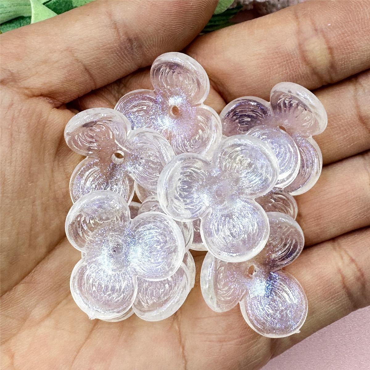 

Товары для вечеринок Бусины выдолбленные цепочка для мобильного телефона акриловые бусины ручной работы шпильки аксессуары прямое отверстие 10 шт трехлепестковые цветы 22.6 мм белый