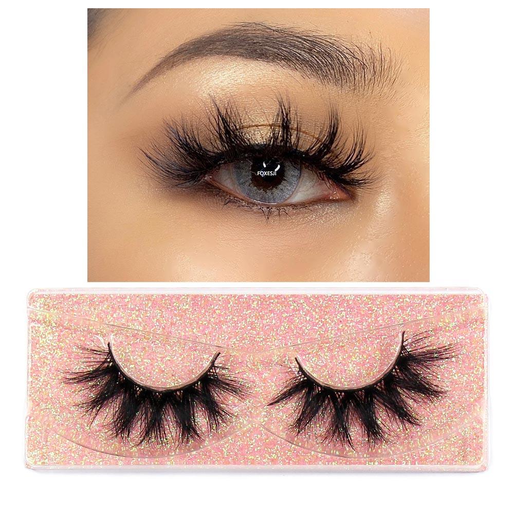 FOXESJI Wimpern 3D Nerz Falsche Wimpern Flauschig Weich Natürlicher Streifen Nerz Wimpern Verlängerung Volumen Fake Wimpern Dicke Wimpern
