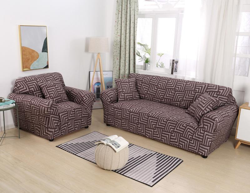 Bankhoes All-Inclusive Antislip Stretch Bankhoes Echt Leer Vintage Bankhoes Volledig Bedekkend Stof Ambacht Combinatie Bankkussen