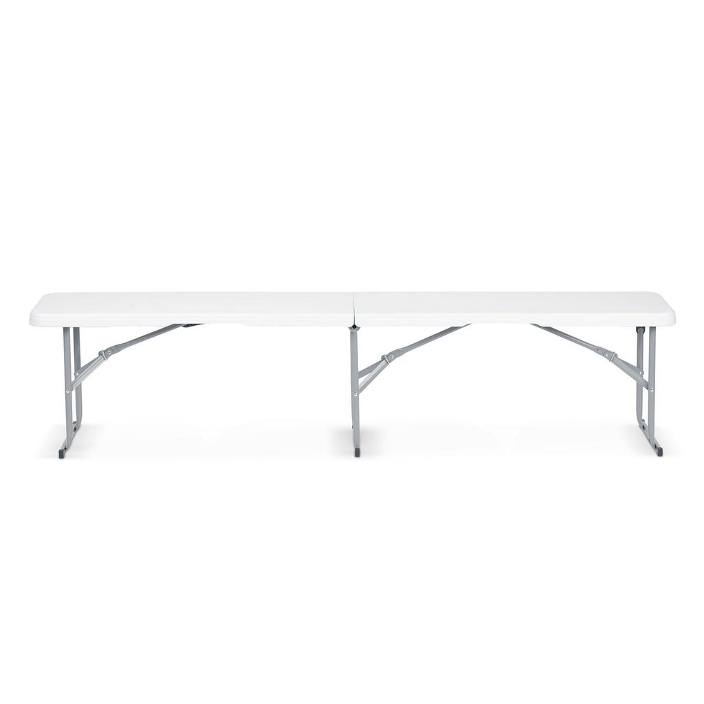 Catering Set Garden Folding Table + 2 Benches 180 Cm Plonos White