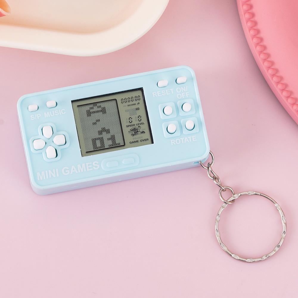 Mini Transparent Tetris Game Keychain - Classic Nostalgic Toy for Students