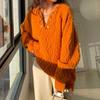 Herbst und Winter Damen Pullover Twist Temperament sanfter fauler Wind Pullover gestrickt Top lose Oberbekleidung Flut
