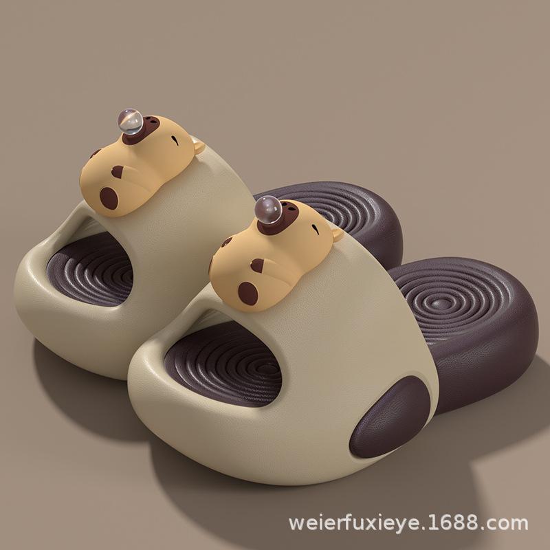 

Children s summer cartoon slippers for boys and girls, suitable for indoor and outdoor use, non-slip soft sole, cute baby bath sandals 26-27Code【Inner Length1