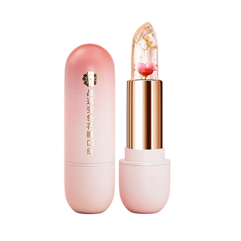 Rossetto Gelatina Petalo Trasparente Cristallo Cambia Colore, Idratante e Sensibile alla Temperatura